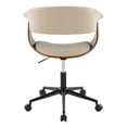 thumbnail image 6 of Vintage Mod Office Chair, Home Office Chair with Wheels, Wooden Desk Chair, Computer Chair, Home Office Desk Chair Comfy, Mid Century Modern Desk Chair (Cream), 6 of 6