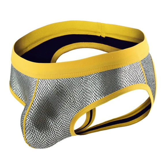 KHONTS,Men's Jockstrap Sexy Underwear Athletic Supportive Mesh Jock Straps Male Silver XL