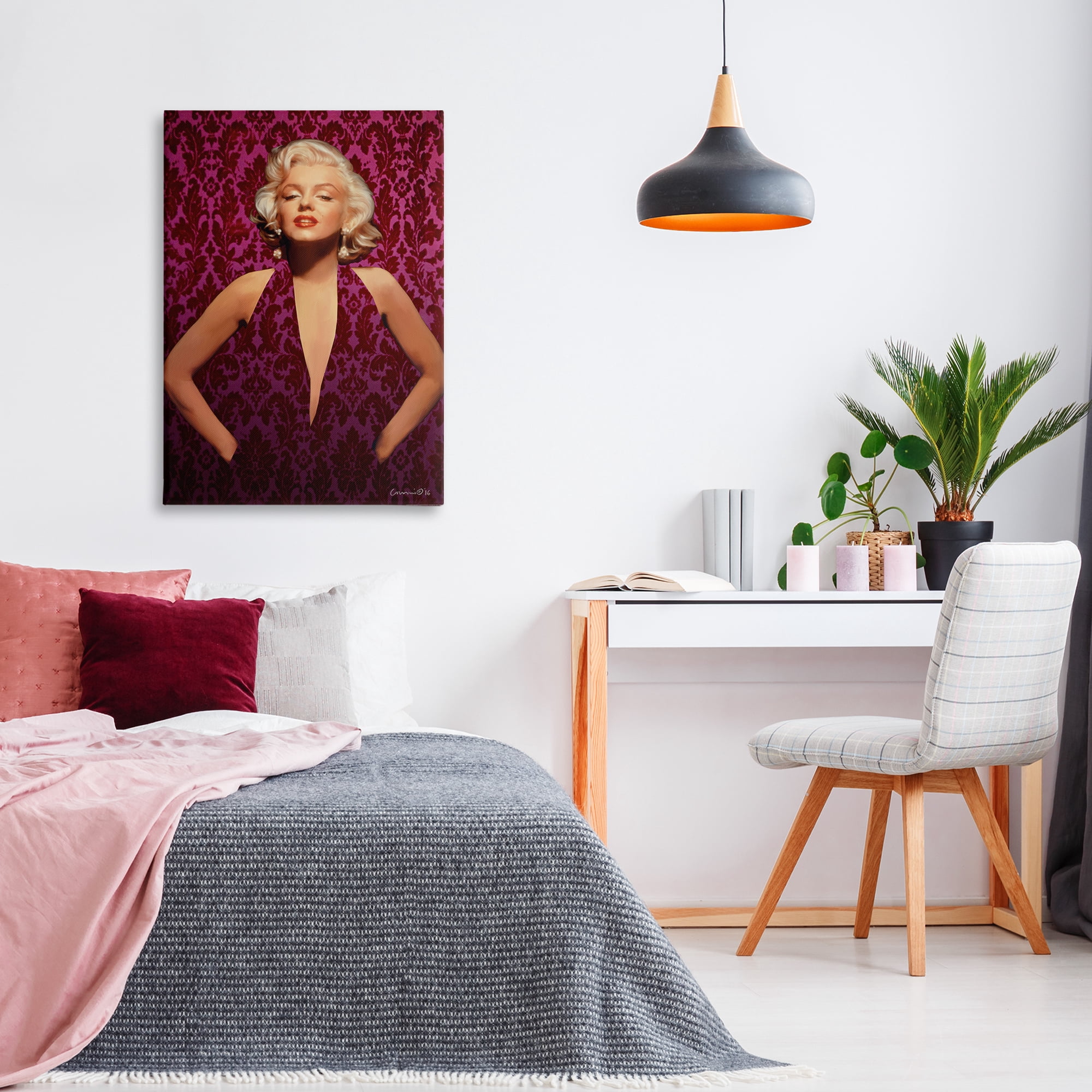 Stupell Industries Victorian Patterned Marilyn Novelty Painting Gallery Wrapped Canvas Art Print Wall Art, 24 x 36