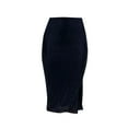 thumbnail image 6 of BLTIBY Women's Sequin Skirt High Waist Side Split Sparkly Glitter Pencil Midi Wrap Skirt Elegant Cocktail Party Skirts Dark Blue XL, 6 of 6