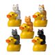 thumbnail image 2 of Serie de agua juguetona que monta un pato amarillo con un gato, micropaisaje, jardinería, muñeca creativa hecha a mano, 2 of 5