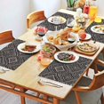 thumbnail image 2 of Black and White Geometric Pattern Summer Placemats Table Placemats Set Of 4-Linen Kitchen Washable Placemats Table Mats 11.8"x17.7"Non-Slip Heat Resistant, 2 of 6