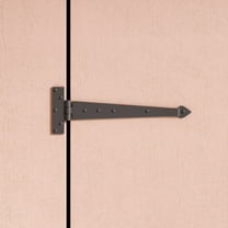 Renovators Supply Black Iron T Strap Hinge 12" L Modern Decorative Arrow Tee Hinge Rust Resistant Wooden Cabinet Door or Gate Hinges w/Screws