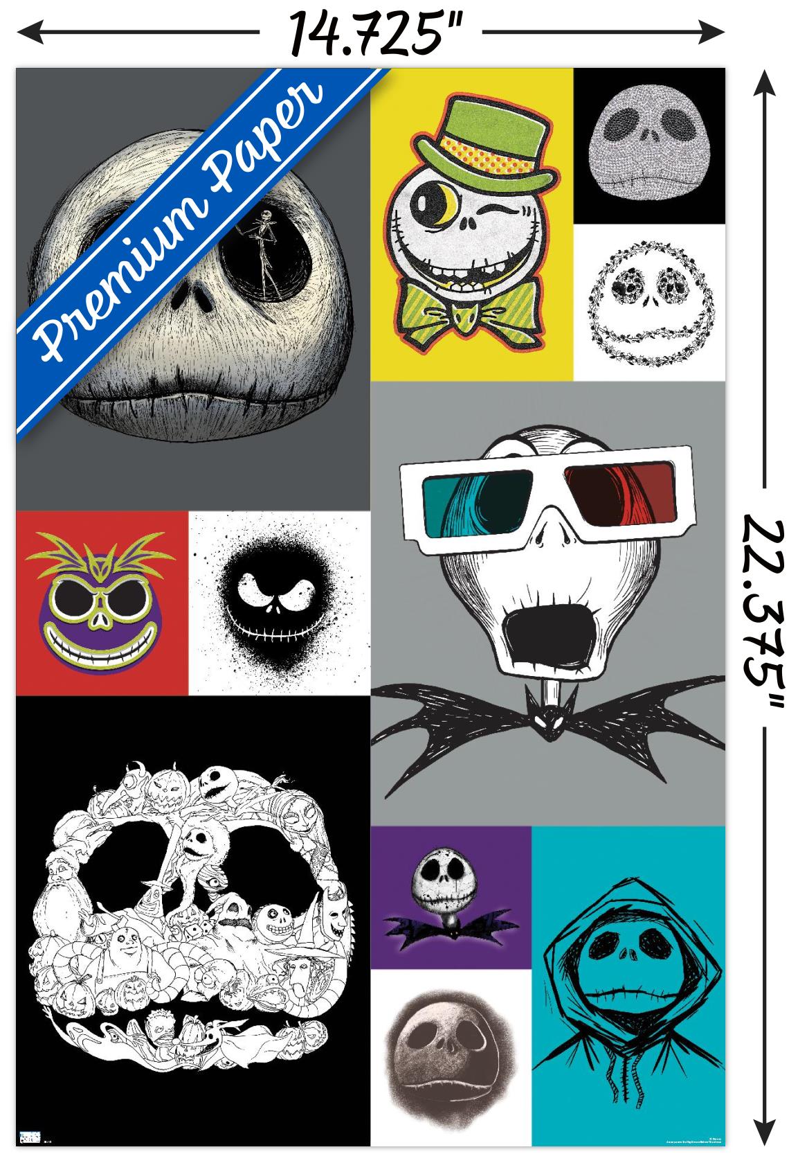 Disney Tim Burton's The Nightmare Before Christmas - Jack Grid Wall Poster, 14.725" x 22.375"