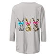 thumbnail image 7 of Tisuna Womens Easter T Shirt Bunny Egg Print 3/4 Sleeve Crew Neck Classic Basic Tee Breathable Modern Fit Ladies Festival Playwear Outfits Grey Size Xxxxl, 7 of 7