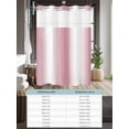 thumbnail image 6 of No Hook Cloth Fabric Shower Curtain with Snap in Liner, Pink White Ombre Waterproof Shower Curtains Set with See Through Top Window, Romantic Minimalist Modern Art Bath Curtains Shower 54"x78", 6 of 6