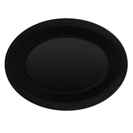 Elegance Oval Platter - Black Elegance 13.5 inch x 10.25 inch Oval Platter Black Melamine/Case of 12