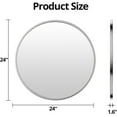 thumbnail image 2 of 24 Inch Bathroom Mirror, Wall Mounted Round Mirror with Brushed Sliver Frame, Modern Circle Hanging Mirror for Bathroom, Living Room, 2 of 7