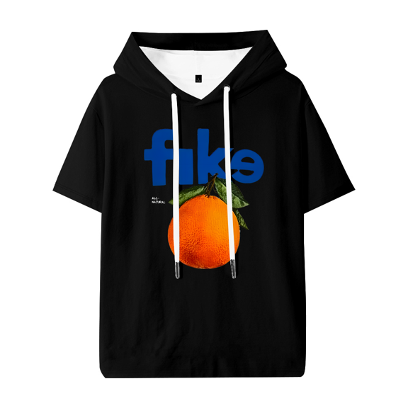 Dominic Fike Orange Hooded T-shirt Short Sleeve Women Men Casual Streetwear Tee