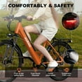 thumbnail image 4 of Actbest Electric Bike for Adults, 26 inch Step Thru Electric Bicycle, 22Mph Peak 750W Brushless Motor Ebike, with 7 Speed, Up to 50 Miles,Orange with Phone Bag, 4 of 4