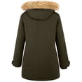 thumbnail image 2 of Soularge Women's Plus Size Puffer Jacket Quilted Winter Coat Warm Hooded Winter Jacket Army green 5X, 2 of 7