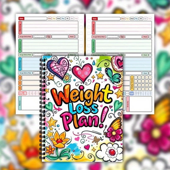 Weight Loss Plan Book Fitness Tracker Planner Workout Dairy Wellness Log Notebook 12 Weeks 104 Pages Monthly Planner Diary Diet Notebooks