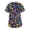 thumbnail image 6 of LHVUOA Summer Scrubs for Women Floral Printed V Neck Short Sleeve T Shirts Comfy Working Uniforms with Pockets, 6 of 6