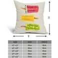 thumbnail image 4 of Summer Pillow Covers 18X18 Inch Set of 2 Watercolor Ice Cream Popsicle Decorative Pillow Cases Watermelon Orange Kiwi Fruits Cushion Case Seasonal Farmhouse Home Decor for Sofa Couch Porch Outdoor, 4 of 6