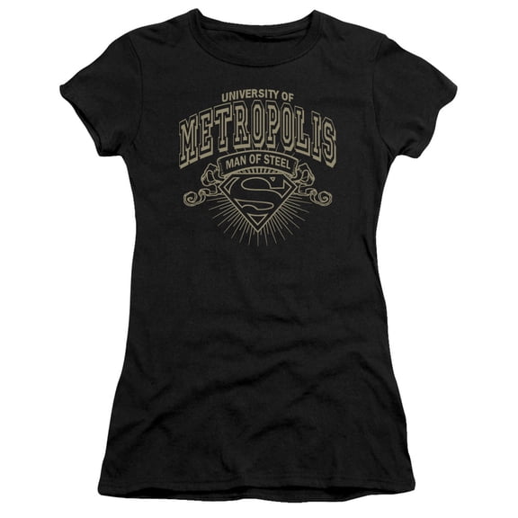 Superman - University Of Metropolis - Juniors Teen Girls Cap Sleeve Shirt - Large