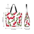 thumbnail image 7 of Ratiio Cherry Print Reusable Grocery Bags - Washable, Foldable, Packable Tote, Large Handles, Heavy Duty, Zippered Top Pouch, 7 of 7