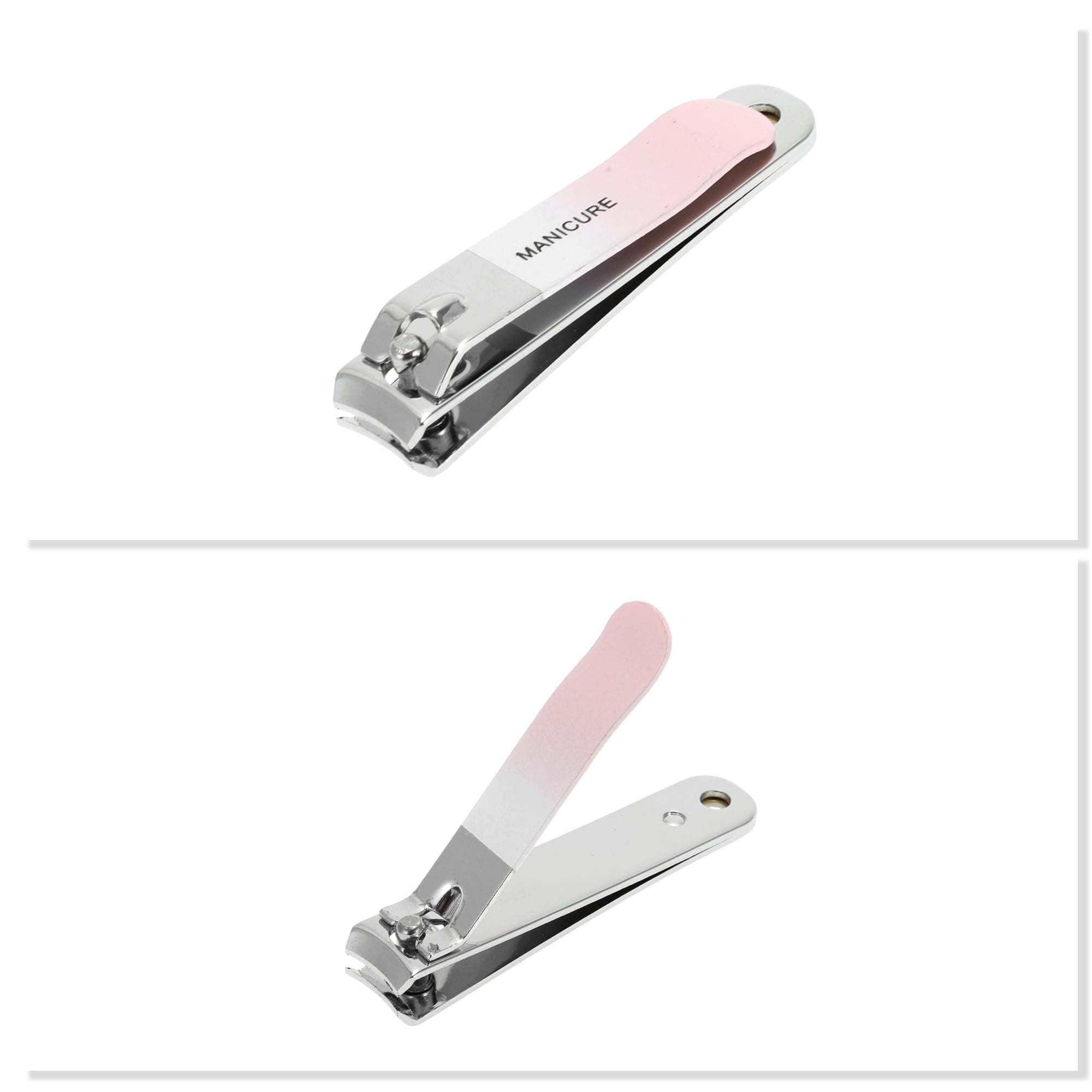 Unique Bargains 1pc Gradient Small Carbon Steel Flat Nail Clippers 2.36" Length Pink