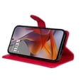 thumbnail image 3 of Étui Portefeuille pour Motorola MOTO G75 5G à Rabat avec Fentes pour Cartes, Support Magnétique et Sangle Rouge, 3 of 5