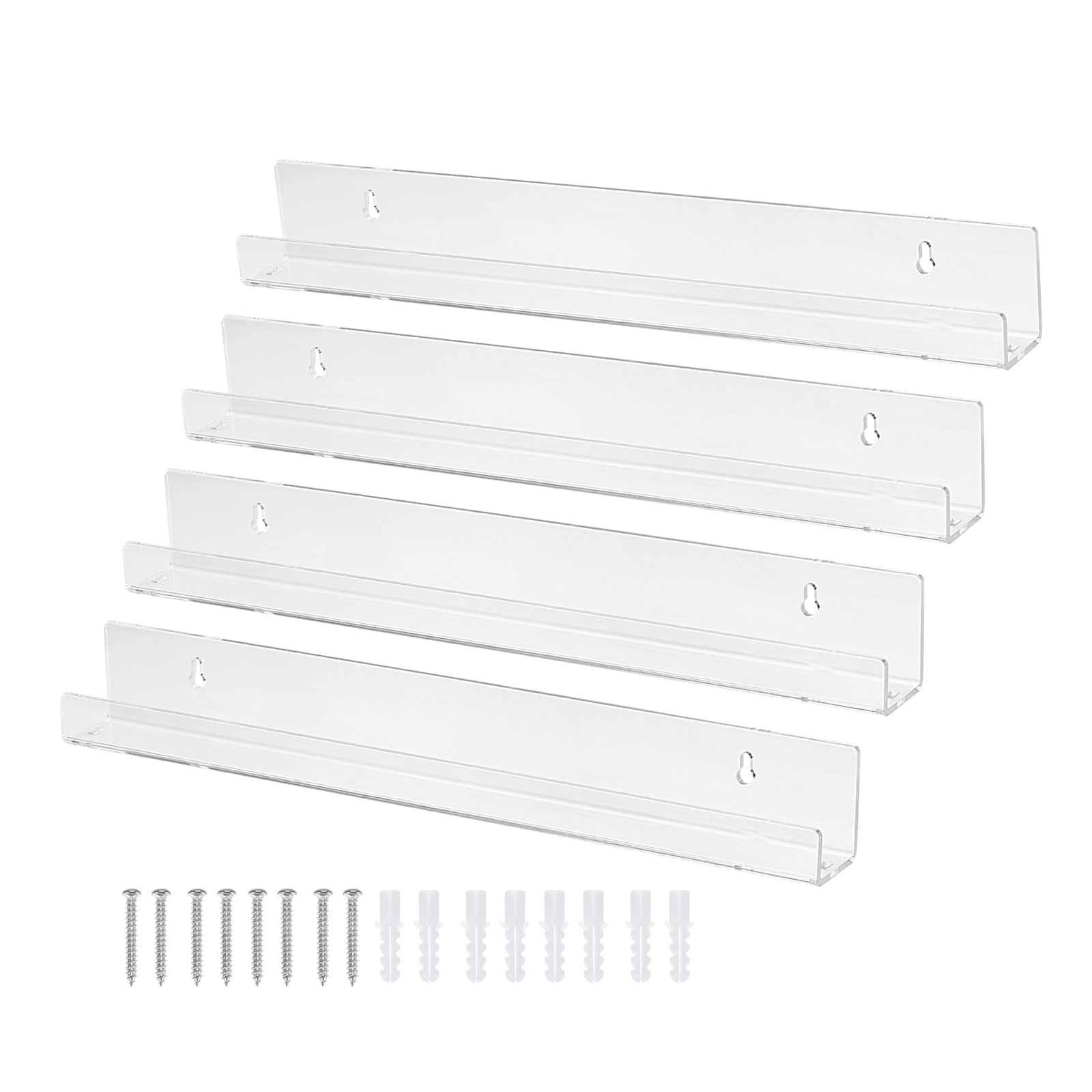 Uxcell Acrylic Floating Shelf 15 x 1.3 Inch Floating Wall Mounted