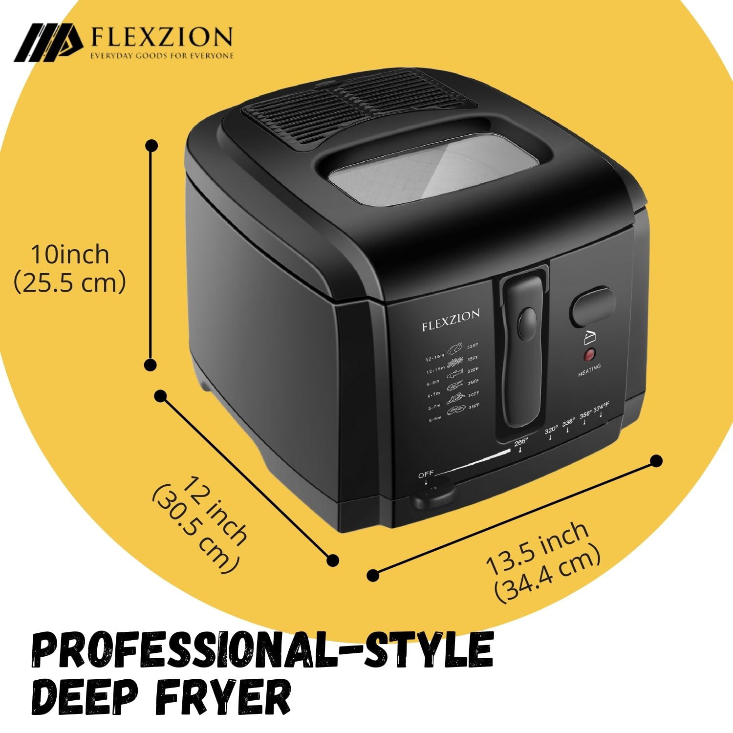 Flexzion Electric Air Fryer Cooker 1400W, 4.8 Quart (Black) Large Capacity  Oil less Low Fat Healthy Diet Hot Air Oven with Adjustable Temperature Time