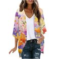 thumbnail image 2 of Clearance Clothes Pitauce Kimono Cardigans for Women Puff Sleeve Sheer Chiffon Casual Open Front Lightweight Cardigan Summer Sun Protection Beach Cover Ups, 2 of 5
