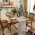thumbnail image 5 of Fievgin Silver Christmas Gauze Table Runner 59x71in, Winter Foil Christmas Tree Holiday Dining Table Decor for Xmas Party, 5 of 9