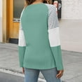 thumbnail image 5 of Lmnyox Women's Long Sleeve T Shirt Color Block Crew Neck Basic Tee Dropped Shoulder Casual Loose Shirts Tops, 5 of 7