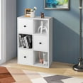 thumbnail image 2 of Spaco 3-Tier Bookshelf with Anti-toppling Device for Living Room-White, Tall Bookshelf, Shelves for Living Room, Home Office, Bedroom, Balcony, 2 of 12