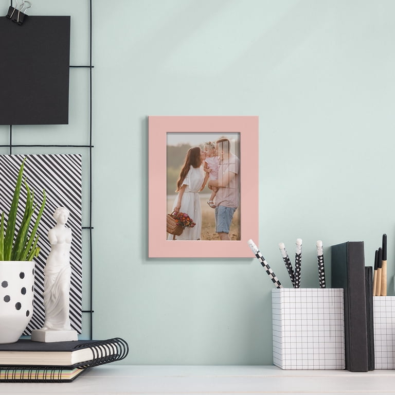 0.75 Inch Pink Picture Frame - 5x5 Inch Plastic Glass, MDF Backing, UK Made (Perfect For Photos, Art, Bedroom, Living Room, Gifts)