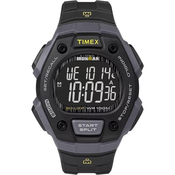 Reloj Hombre Timex Ironman 42 Mm Wr 100m Tw5m187009j Color de la correa Negro Color del bisel Negro Color del fondo Negro