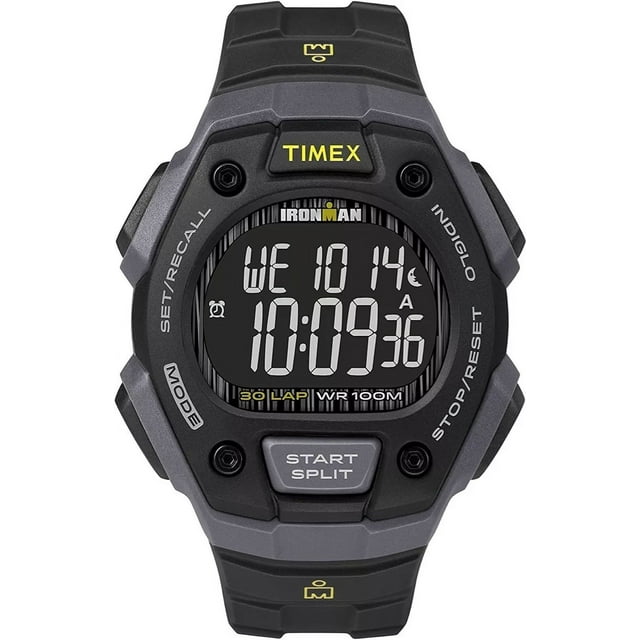 Reloj Hombre Timex Ironman 42 Mm Wr 100m Tw5m187009j Color de la correa Negro Color del bisel Negro Color del fondo Negro