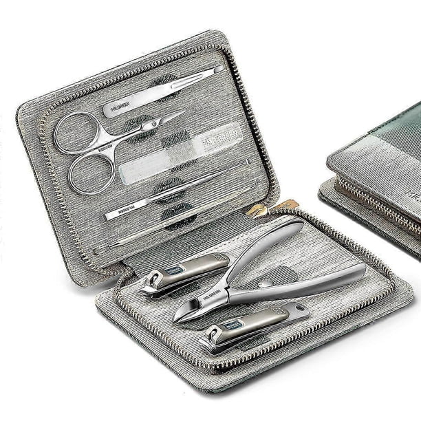 Stainless Steel Manicure Sets Pedicure Kits Personal Care Tools with PU Leather Case