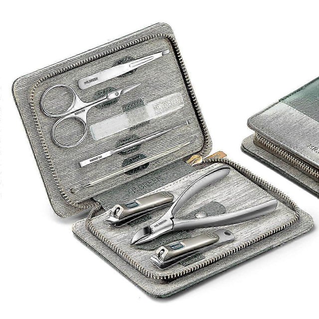 Stainless Steel Manicure Sets Pedicure Kits Personal Care Tools with PU Leather Case