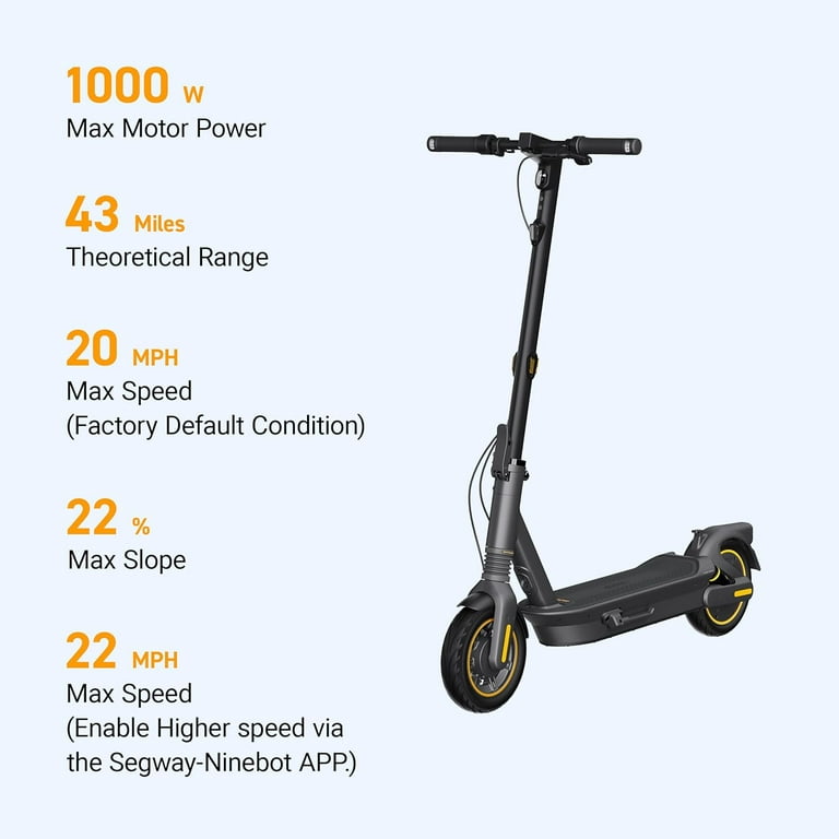 Segway Ninebot MAX G2 Electric KickScooter, 1000W Motor, 22mph Max