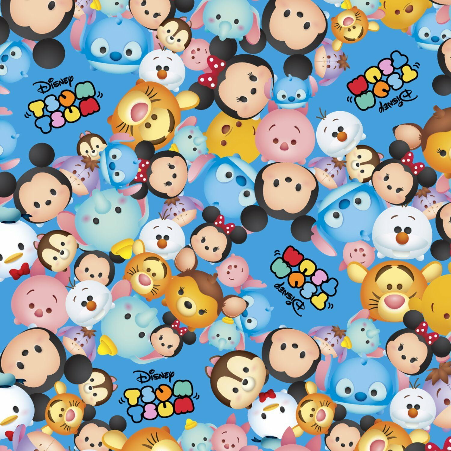100% Cotton Fabric Springs Creative Minnie & Mickey Mouse TsumTsum Holiday 