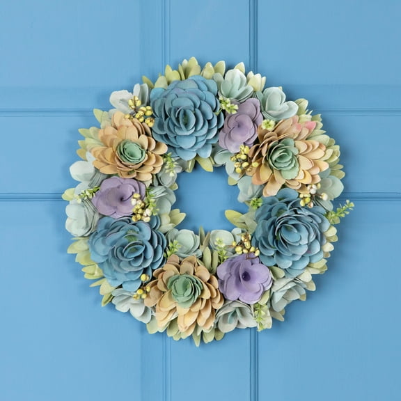 Northlight Artificial Floral Wooden Spring Wreath with Seed Pods - 14"