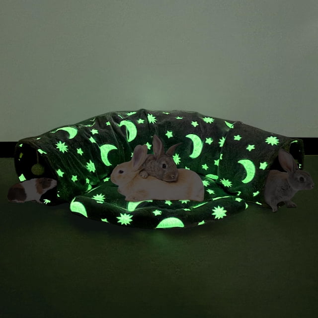 Cama Túnel de Conejo 2 en 1 Tubos de Túnel Plegables con Tapete Extraíble para Gatos Gatitos Conejos Hurones Hámster