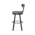 thumbnail image 3 of Amisco Washington 30 In. Swivel Bar Stool - Taupe Grey Faux Leather / Dark Brown Metal, 3 of 8