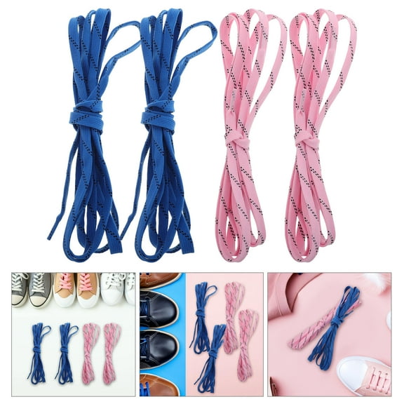 FRCOLOR 2 Pairs Of Stylish Ice Hockey Skate Laces Waxed Shoe Laces Roller Skates Laces Sneakers Flat Shoelaces Universal Flat Shoelaces Long Waxes Shoelaces