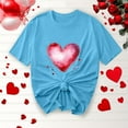 thumbnail image 2 of Jsaierl Women's Valentines Day Shirts Sweet Love Heart Graphic Tees Work Short Sleeve Blouse Crewneck Dressy Casual T-shirt Tops Valentines Day Gifts, 2 of 6