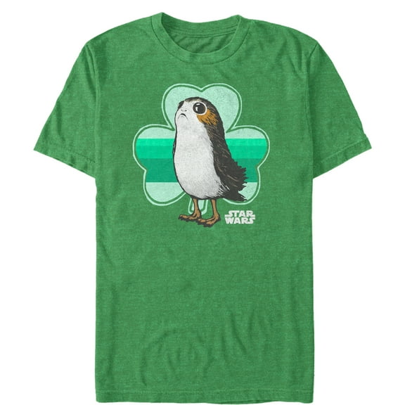 Men's Star Wars The Last Jedi St. Patrick's Day Porg Shamrock  Graphic Tee Kelly Heather X Large