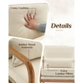 thumbnail image 5 of Karl home Accent Chair Mid-Century Modern Chair with Pillow Linen Fabric Upholstered Lounge Arm Chair with Solid Wood Frame & Soft Cushion for Living Room, Bedroom, Balcony, Beige, 5 of 6