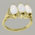 thumbnail image 2 of LBG British Made 9k Yellow Gold Natural Opal Womens Anniversary Ring - 33 size options - Size 10.25, 2 of 5
