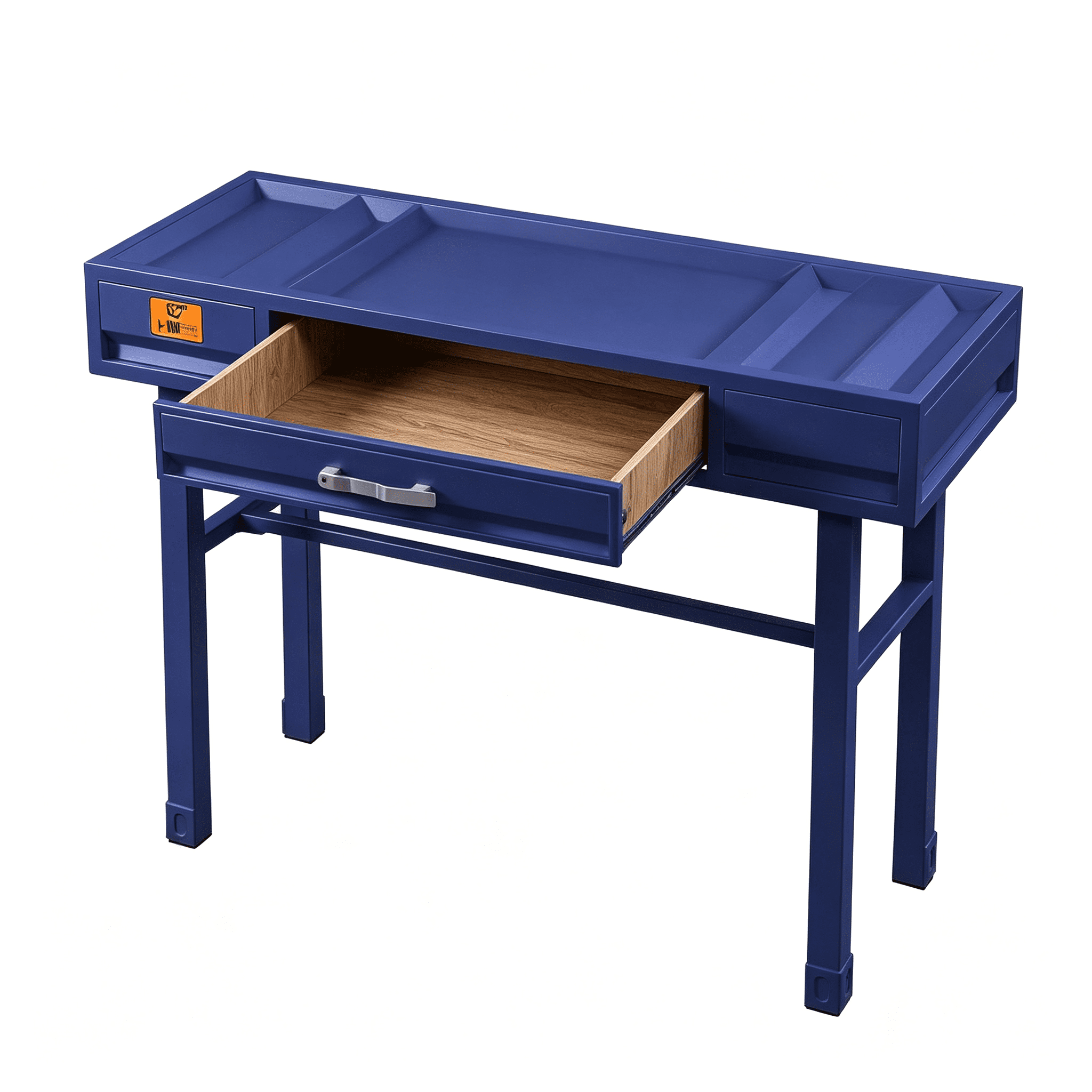 Vanity Desk with Drawer, Metal Frame, Industrial Style, 47 in Wide, 39 in Knee Space, for Bedroom or Workspace