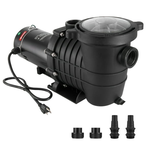 KFFKFF Above Ground Pool Pump, 2 HP, 110 GPM Max Flow Single Speed Swimming Pool Pump, 110V/240V 3450 RPM 59 ft Max Head Pool Pump with Filter Basket, for Above Ground Pools Hot Tubs Spas