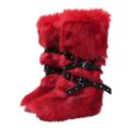 thumbnail image 1 of COM1950s Bottes pour Femmes, Bottes d'Hiver Chaudes pour Femmes, Talon Plat Haut, Style Fille Épicée, Plus Velours, Tête Ronde, Tube Moyen, Design à Sangle, Bottes de Neige pour Femmes, Bottes d'Hiver pour Femmes, 1 of 5