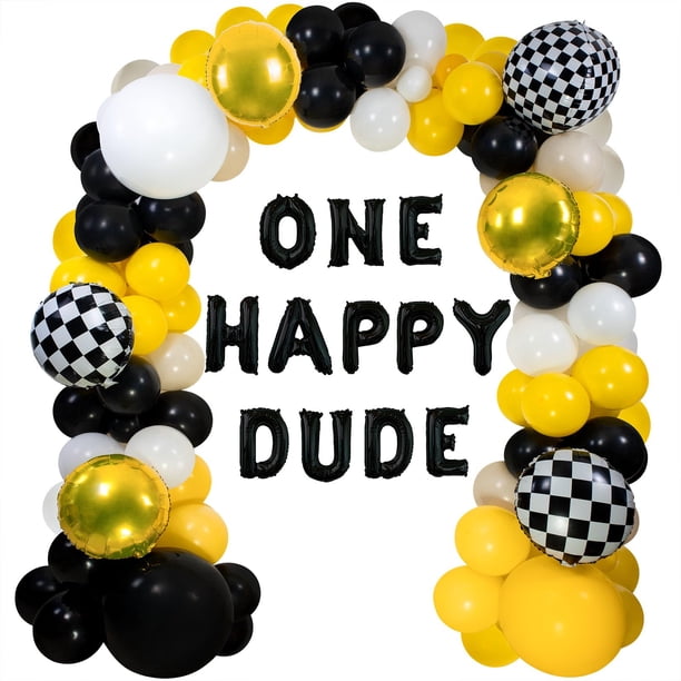 Juego de guirnaldas con forma de arco con forma de globo para un tipo feliz con 124 globos
