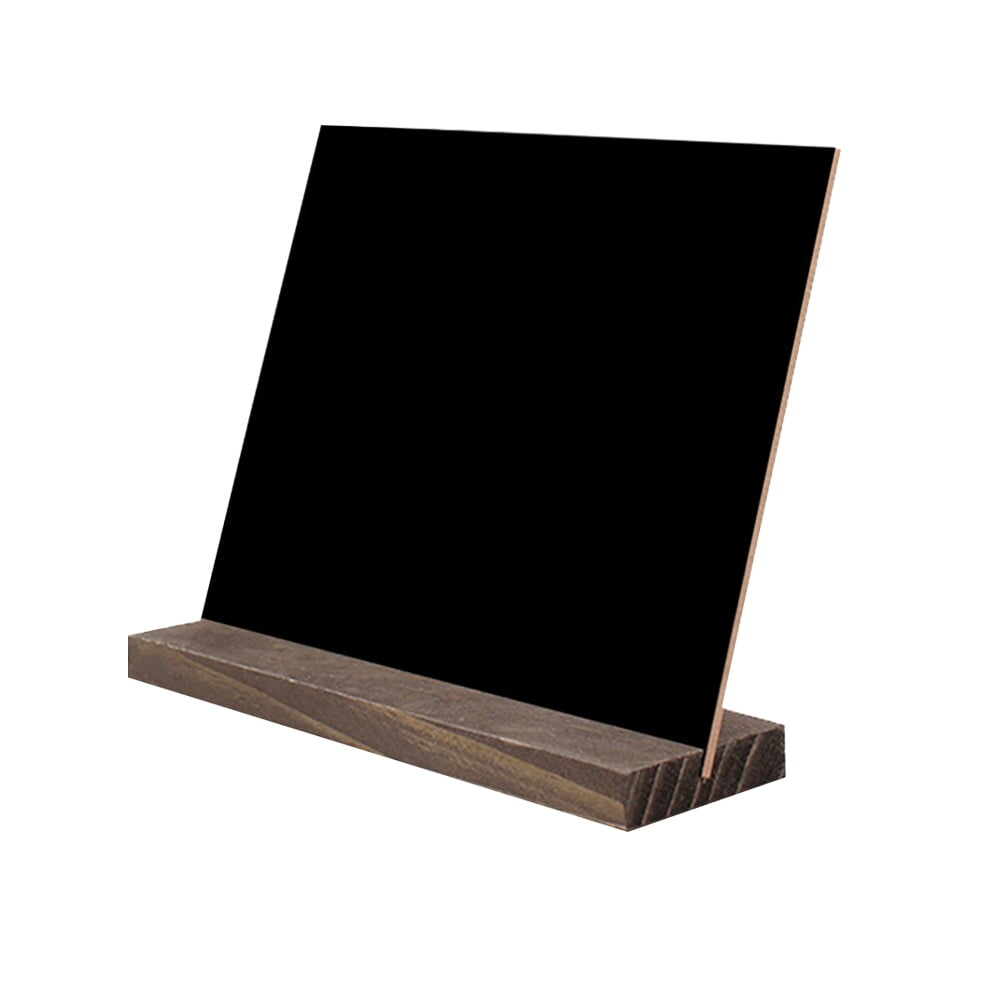 Bla Two Sides Mini Tabletop Chalkboard Signs with Rustic Style Wood Base Stands 