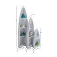 thumbnail image 3 of DecMode 76", 57", 37"H White Wood Boat Slatted Wood 9-Tier Shelving Unit, 3-Pieces, 3 of 13