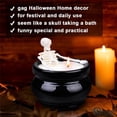 thumbnail image 4 of Halloween Skeleton Candle Holders Set, Gothic Soy Wax Candles In Cauldron Cups For Halloween Party Decor, Haunted House Table Centerpiece,Medium,black, 4 of 6